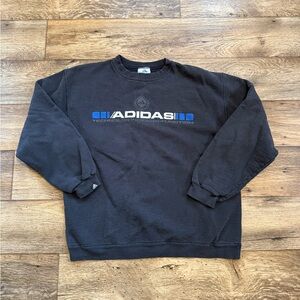 Vintage Adidas Faded Black Crewneck Sweatshirt